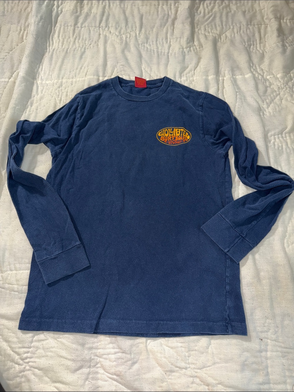 Vintage Y2K Hollister Surfboards Newport Long Sleeve T-Shirt Navy Blue S 2000s